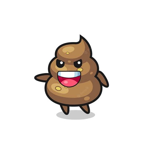 Premium Vector Poop Cartoon With Very Excited Pose Cute Style