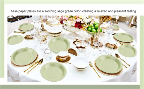 Amazon 120 Pack 7 Inch Sage Green Paper Plates Disposable Plates