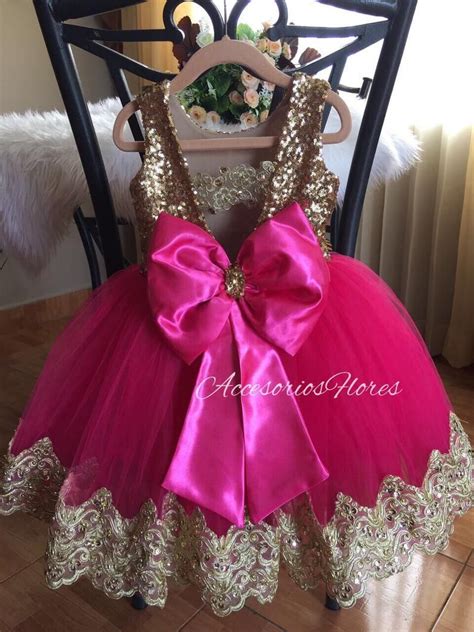 Hot Pink And Gold Dresstulle Dress 1st Birthday Outfit Etsy