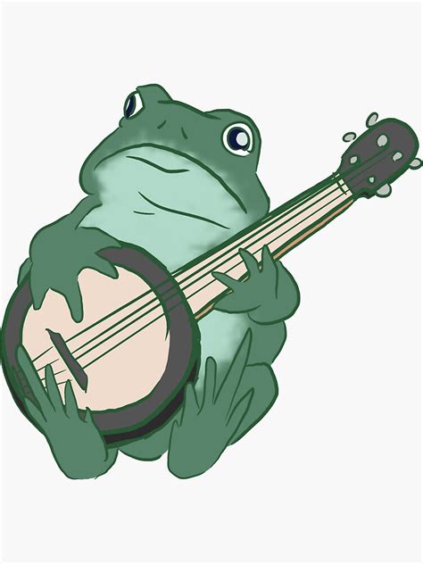 Banjo Frog Sticker For Sale By Dollop Merlin Redbubble