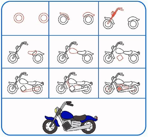 How To Draw A Simple Motorbike Step By Step Drawing Photos