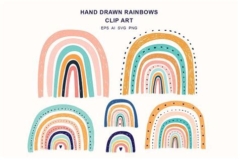 Hand Drawn Rainbows By Moleskostudio How To Draw Hands Rainbow