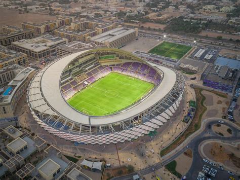 Aerial View Of Hazza Bin Zayed Stadium In Abu Dhabi Uae Stock Photo