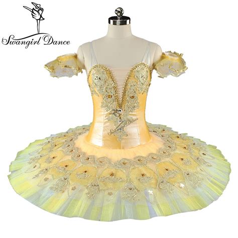 Gold Yellow Professional Ballet Tutu Customized Adult Classical Ballet