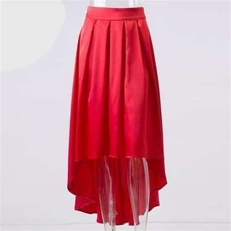 Elegant Ruffles Asymmetrical Maxi Long Satin Skirts