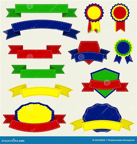 Colorful Ribbons And Label Vector Illustration Stock Vector