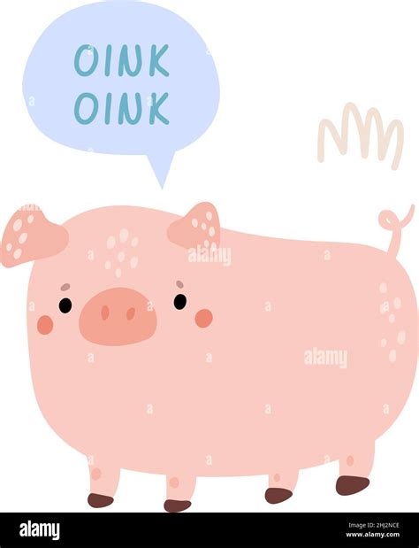 Pig With Oink Sound Cute Farm Animal Talking Stock Vector Image And Art