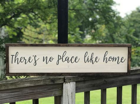 Theres No Place Like Home Hand Painted Wood Sign Etsy