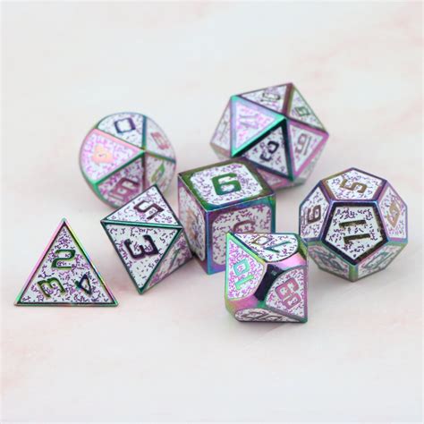 Metal Dnd Dice Set Cool Dice Polyhedral Dice Set Etsy