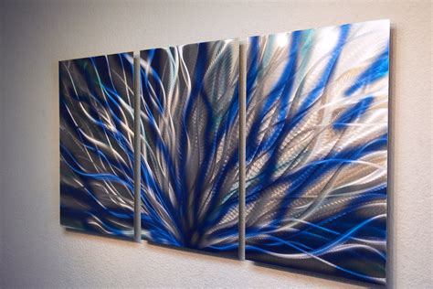 Wall art is always a stylish selection to spruce up your space! Radiance Blue 47 v2 - Metal Wall Art Abstract Sculpture ...