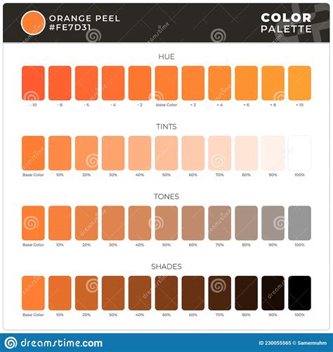 Orange Peel Color Palette Ready For Textile Hue Tints Tones And