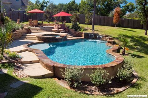 Inground pools small yards image and description. 54 best Semi Inground Pools images on Pinterest | Semi ...