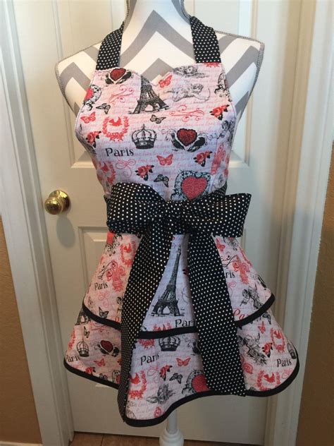 Love In Paris Full Bib Flirty Apron Flirty Aprons Fashion Apron