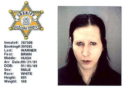 Marilyn Manson Rock Star Mug Shots Rolling Stone