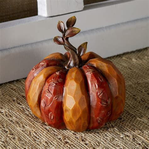 Ceramic Tabletop Autumn Pumpkin Figurine Accent Fall Tabletop Décor