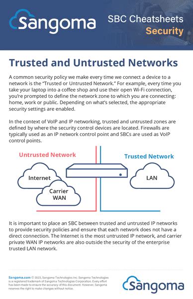 Security Sbc Cheatsheet Trusted And Untrusted Networks Sangoma
