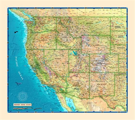 For printed copy of our map email or call us using the information on our contact page. Western USA Wall Map - The Map Shop