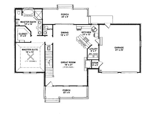 House Plan 96544 Country Style With 1925 Sq Ft 3 Bed 2 Bath 1 Half