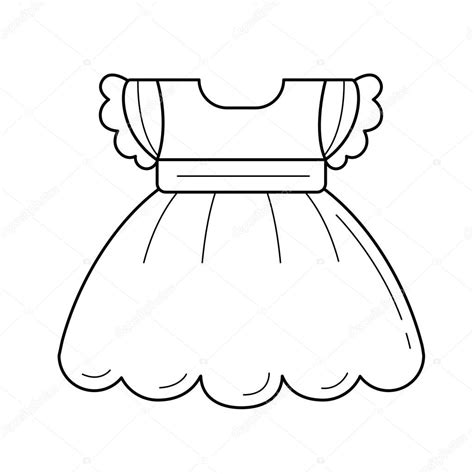 Vector Dress Line Child Dress Vector Line Icon — Stock Vector