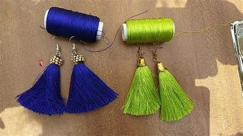 Diy Tassel Earrings Silk Thread Earrings Tassel Earing Small Gold