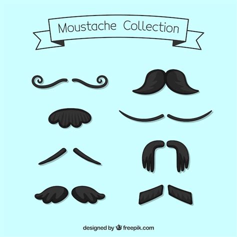 Free Vector Hand Drawn Black Mustache Collection
