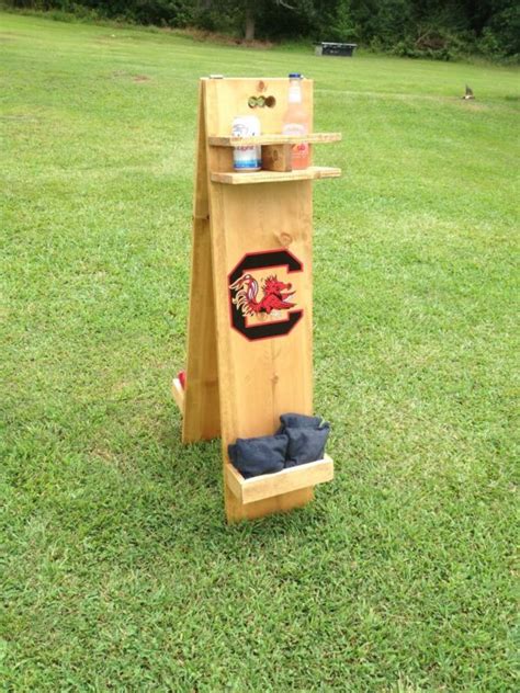 Cornhole Boards Score Tower Keeper With Drink Holder And Bag Storage