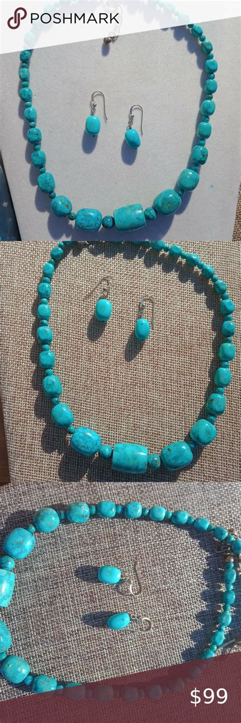 Jay King Dtr Mine Finds Hill Turquoise Bead Necklace And Earrings Set