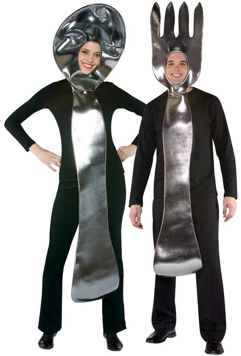 Fork And Spoon Costume Set Adult Funny Couple Costumes Couples