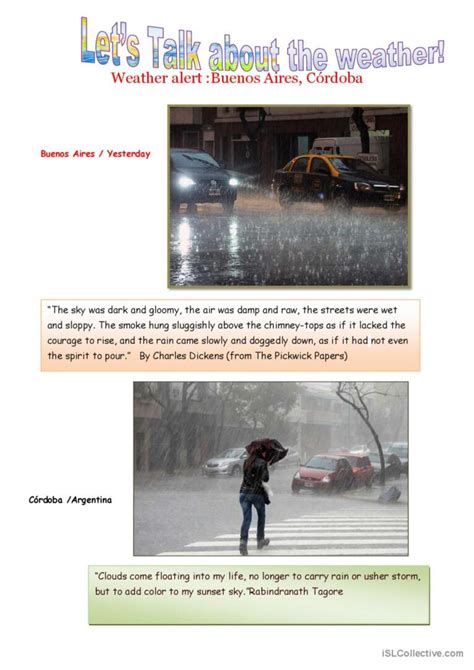 Let S Talk About The Weather Discuss English Esl Worksheets Pdf And Doc