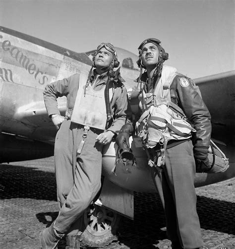Benjamin O Davis And Edward C Gleed Members Of The Tuskegee Airmen