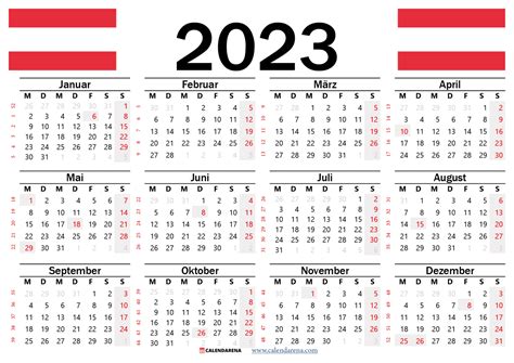 Kalender 2023 österreich Zum Ausdrucken Mit Feiertagen