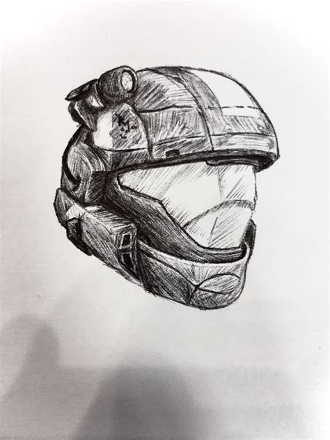 My Pen Drawing Of An Odst Helmet Rhalo