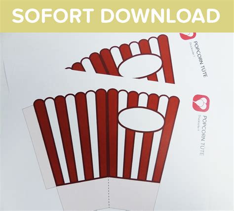 Hier findet ihr viele vorlagen zum ausdrucken. Popcorn Tüte für Snacks beim Heimkino - balloonas.com