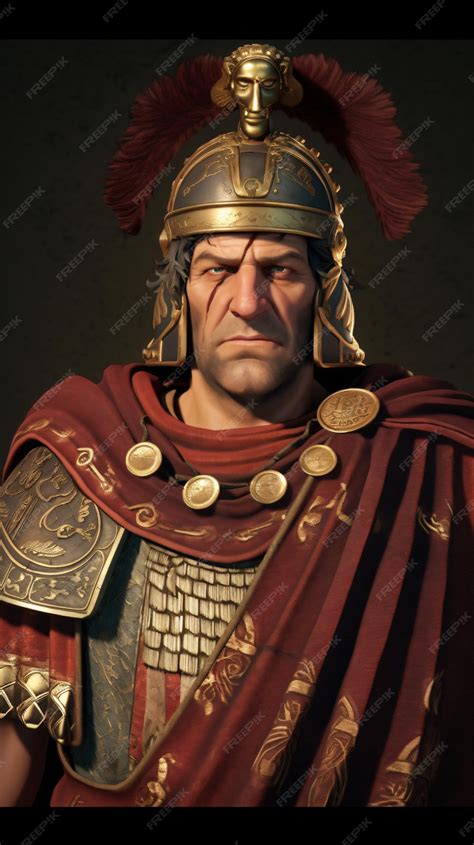 Premium Ai Image A Man In A Roman Costume With A Helmet On
