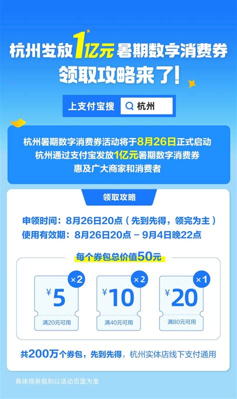 杭州暑期数字消费券今晚8点开抢每人可领取50元联商网