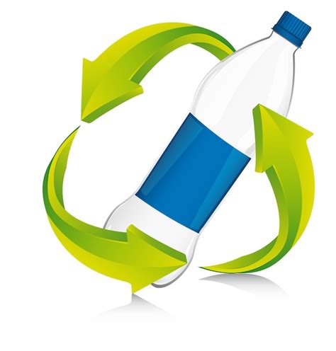 Signo De Reciclaje Con Ilustración De Vector De Plástico De Botella