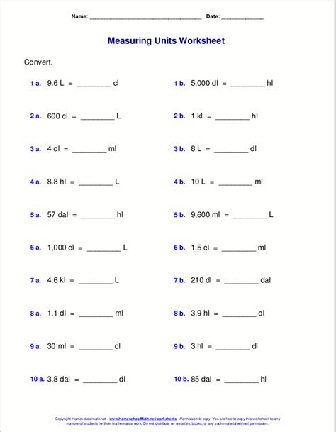 Conversion Factor Worksheet Worksheets For Kindergarten