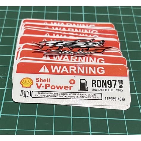 Jual Sticker Stiker Printing Cutting Warning Unleaded Fuel Only Shell