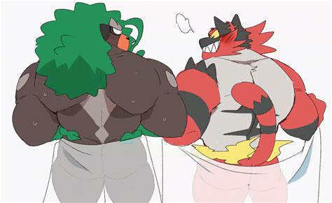 Post 4368862 001hyaku Animated Incineroar Porkyman Rillaboom