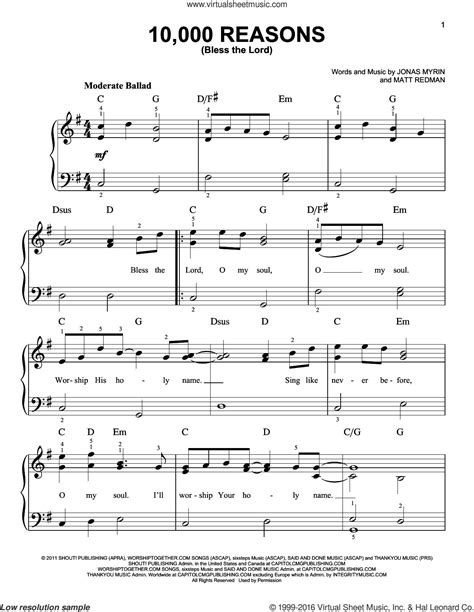 Rend collective ding dong merrily on high (the celebration's starting) lyrics. 10000 Reasons Piano Sheet Music | Sheet music pdf, 10000 ...