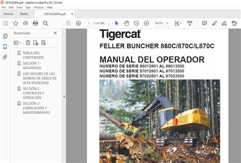 Tigercat Feller Buncher C C L C Manual Del Operador Pdf