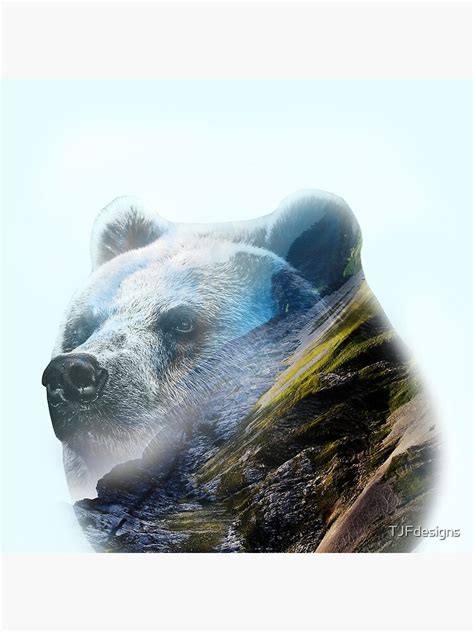 Double Exposure Bear Poster By Tjfdesigns Redbubble