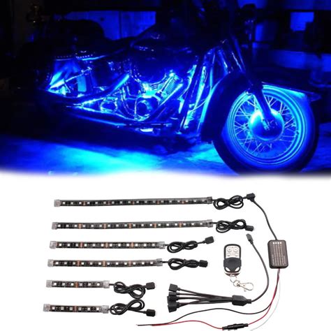 6pcs Rgb Led Frame Glow Multi Color Lights Car Motorcycle Chopper