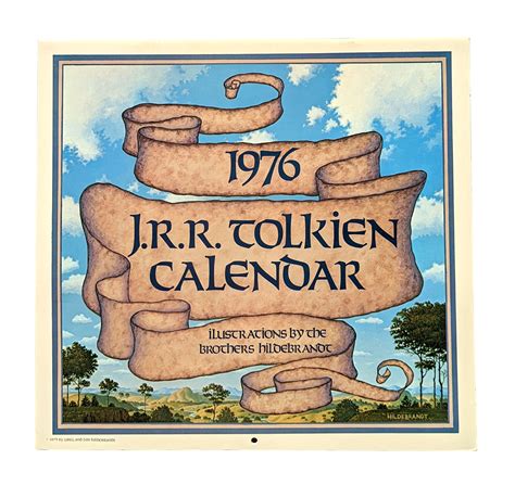 1976 Jrr Tolkien Calendar Illustrations By The Brothers Hildebrandt