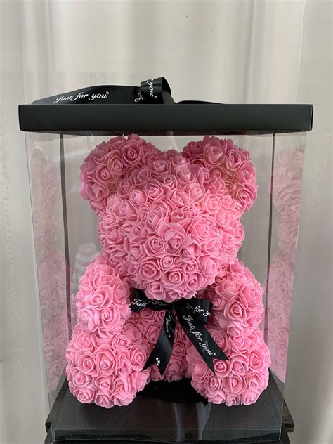 Faux Pink Rose Teddy Bear In Temple City Ca Four Season Florist And