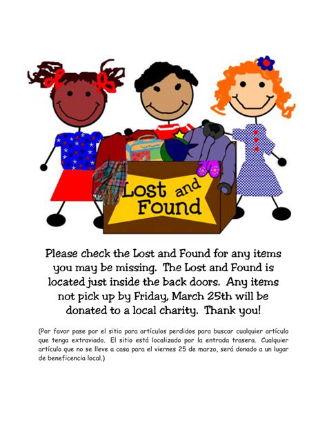 Please Check The Lost And Found For Any Items You May