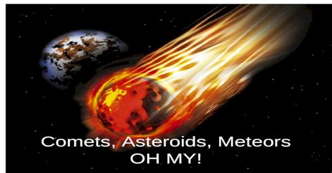 Comets Asteroids Meteors Oh My Whats The Difference Comets Small