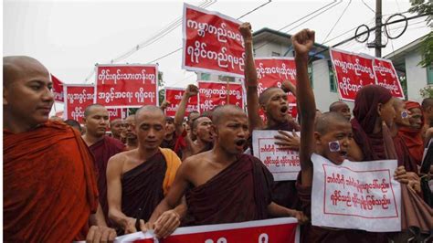 Thousands Of Buddhist Monks March In Anti Muslim Protests In Myanmars
