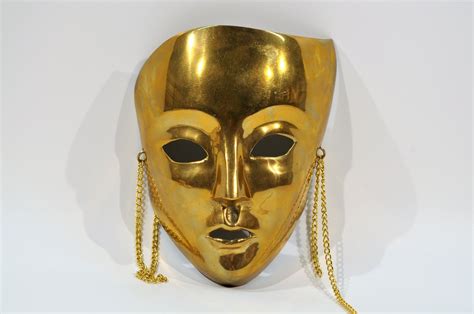 Mid Century Brass Drama Comedy Theater Mask Wall Hanging Etsy