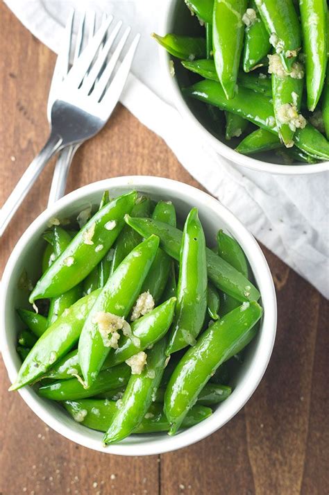 Healthy Easy Sugar Snap Peas Lightly Sautéed In Olive Oil Mince
